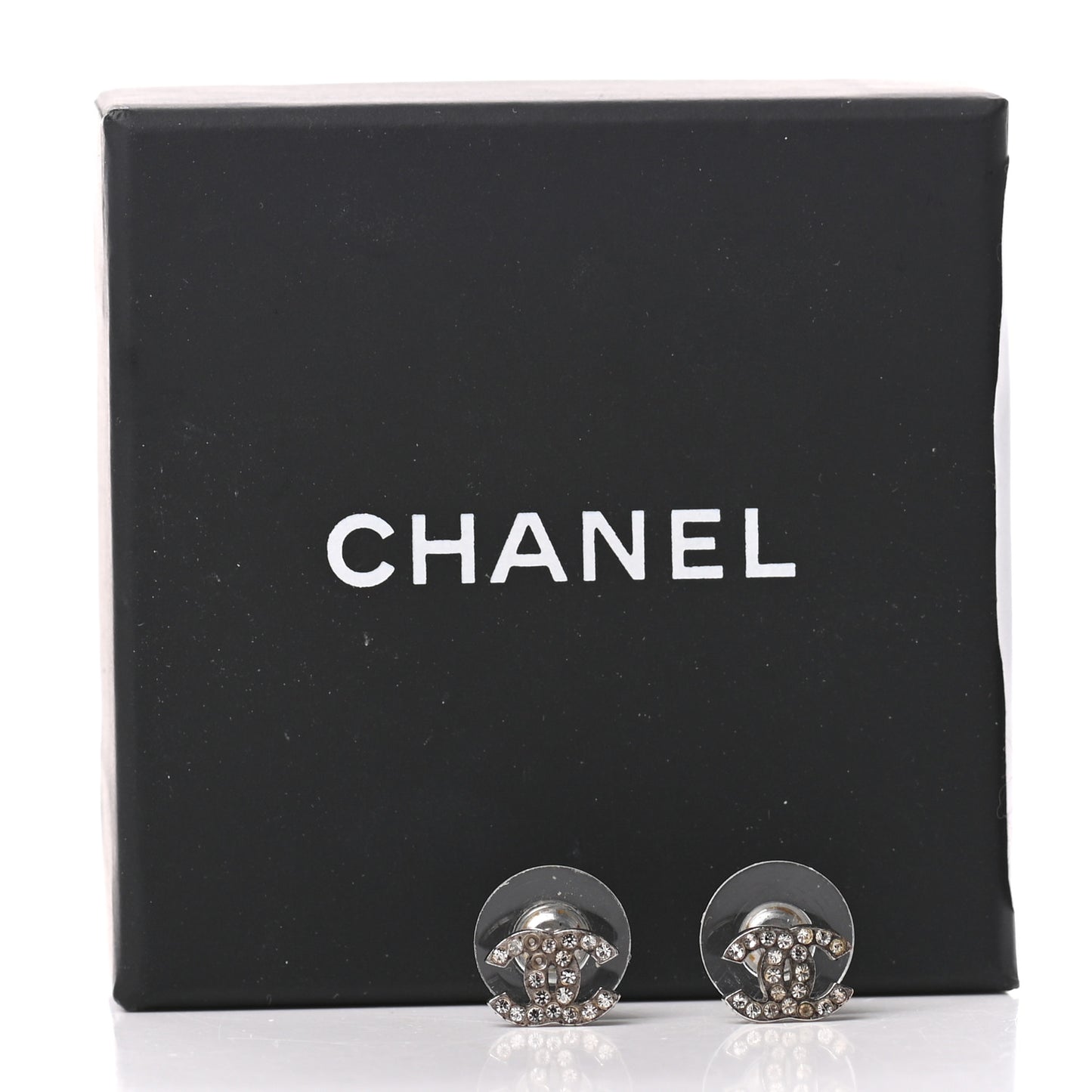 Crystal CC Earrings Silver