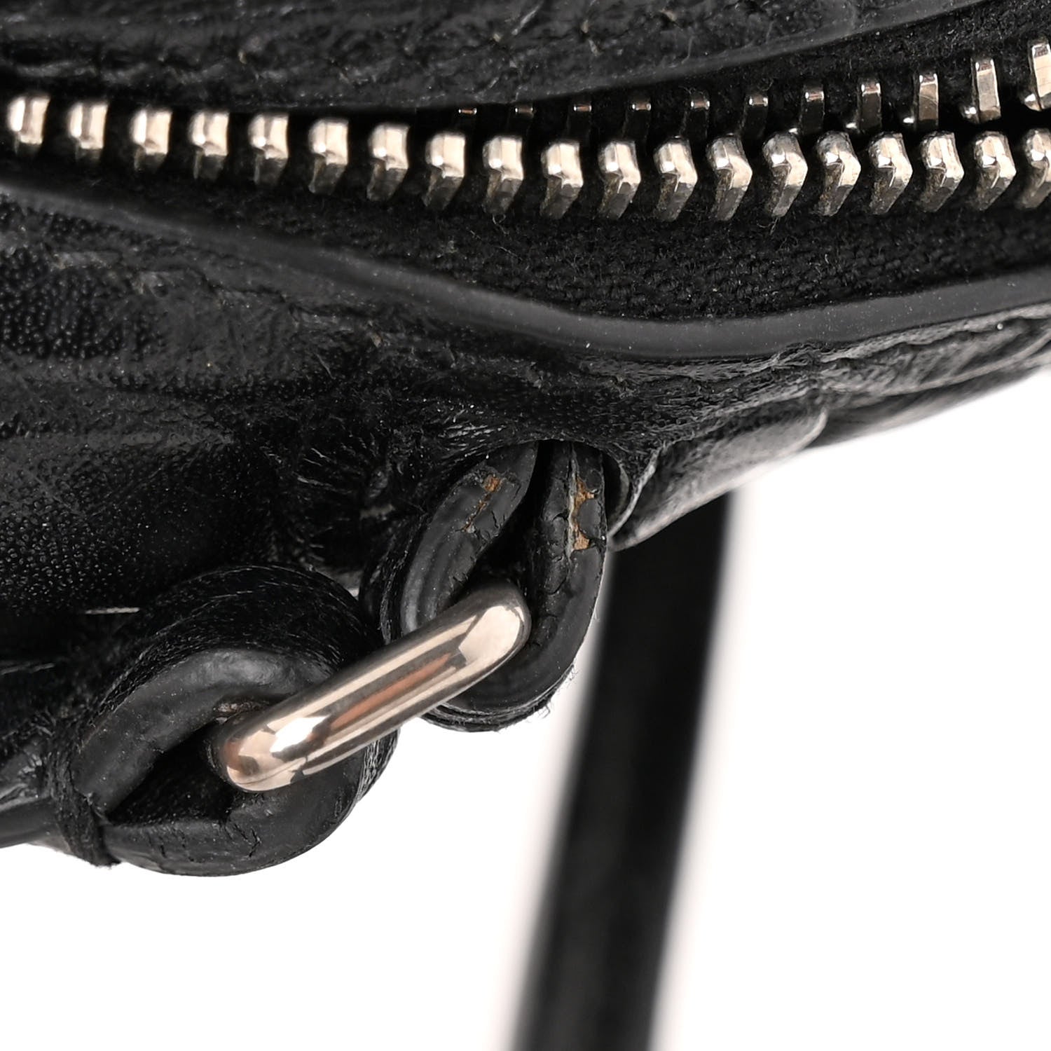 Saint Laurent Calfskin Crocodile Embossed Monogram Blogger Bag Black 11 of 11