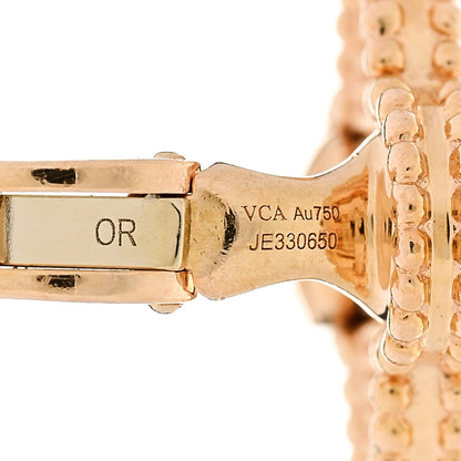Van Cleef & Arpels 18K Rose Gold Vintage Alhambra Earrings 4 of 5