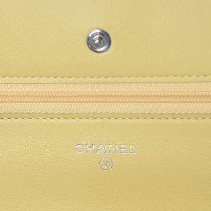 Chanel Patent CC Compact Wallet on Chain WOC Yellow 6 of 16