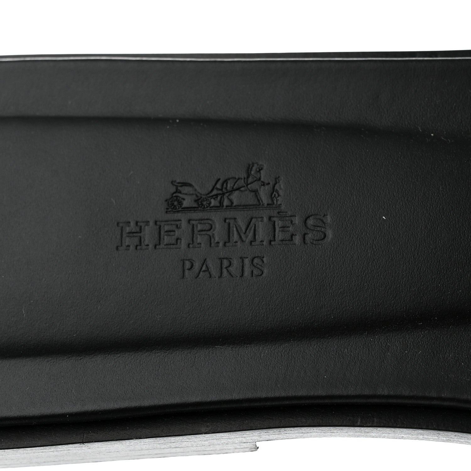 Hermes Box Calfskin Oran Sandals 37 Black 7 of 9