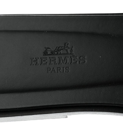 Hermes Box Calfskin Oran Sandals 37 Black 7 of 9