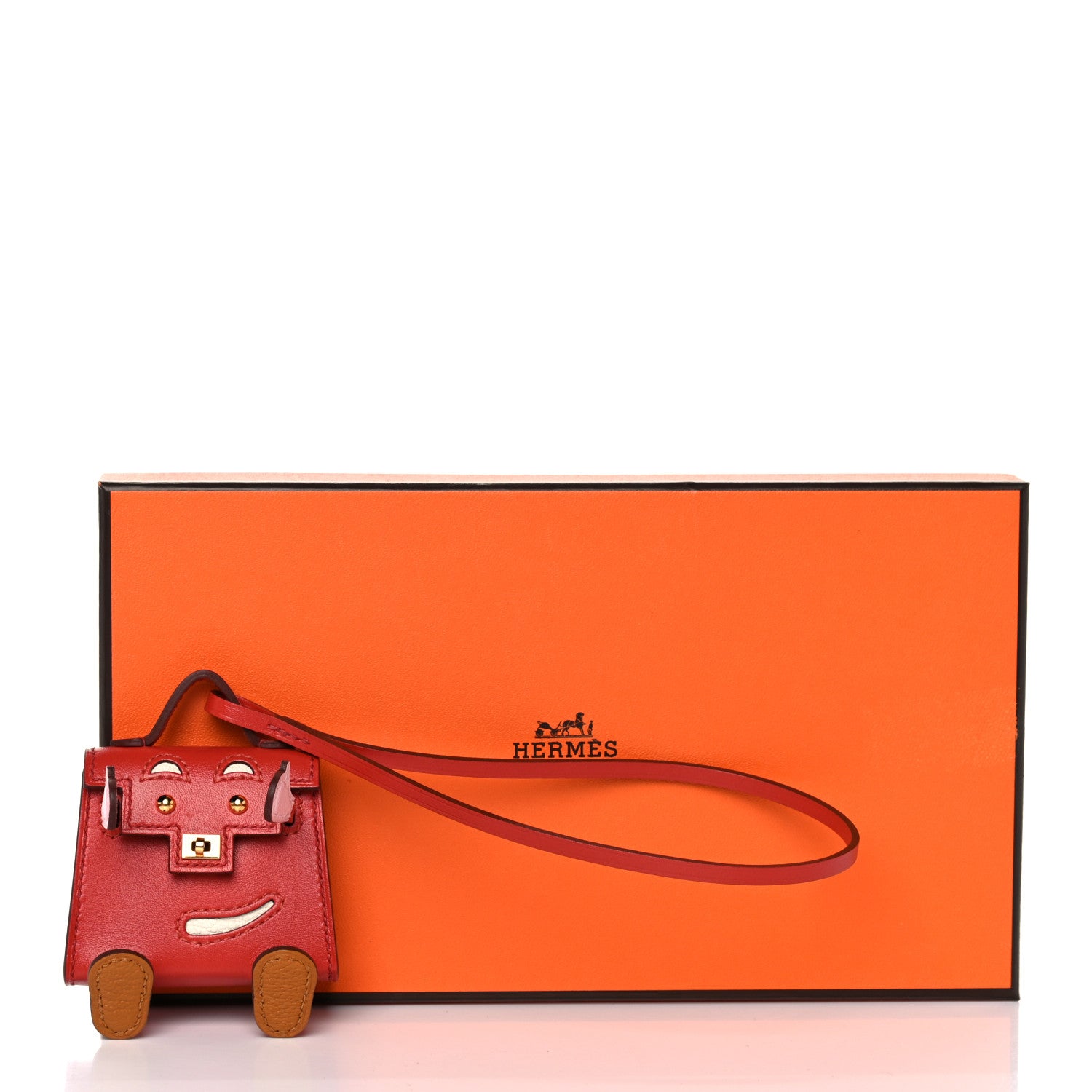 Hermes Tadelakt Chevre Mysore Kelly Quelle Idole Bag Charm Rose Sakura Sanguine Nata Sesame 5 of 5