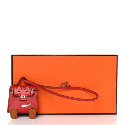 Hermes Tadelakt Chevre Mysore Kelly Quelle Idole Bag Charm Rose Sakura Sanguine Nata Sesame 5 of 5