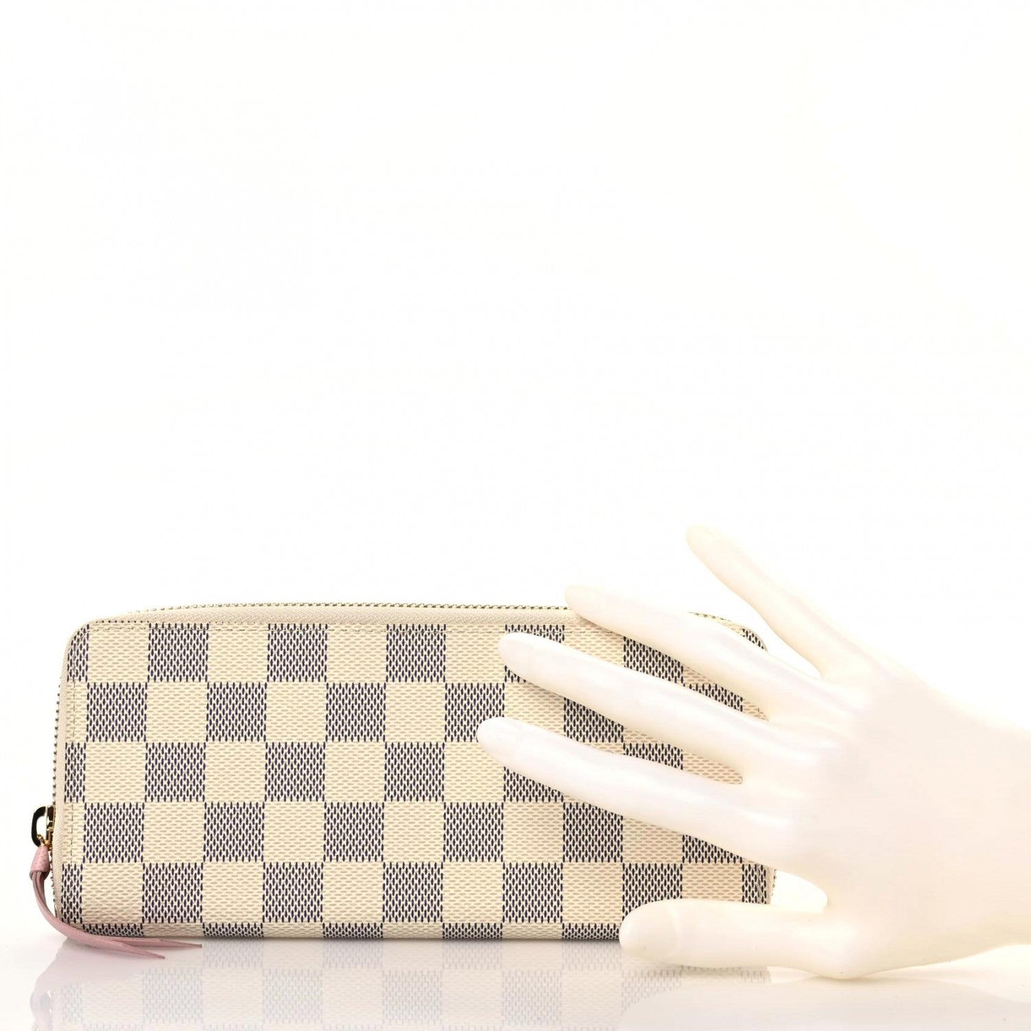 Louis Vuitton Damier Azur Clemence Wallet Rose Ballerine 2 of 8
