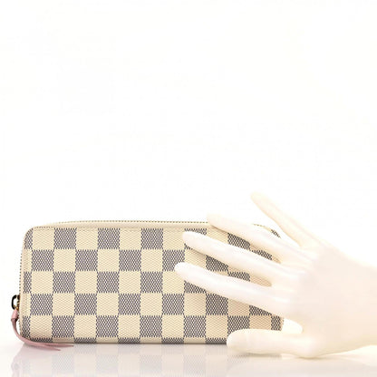 Louis Vuitton Damier Azur Clemence Wallet Rose Ballerine 2 of 8