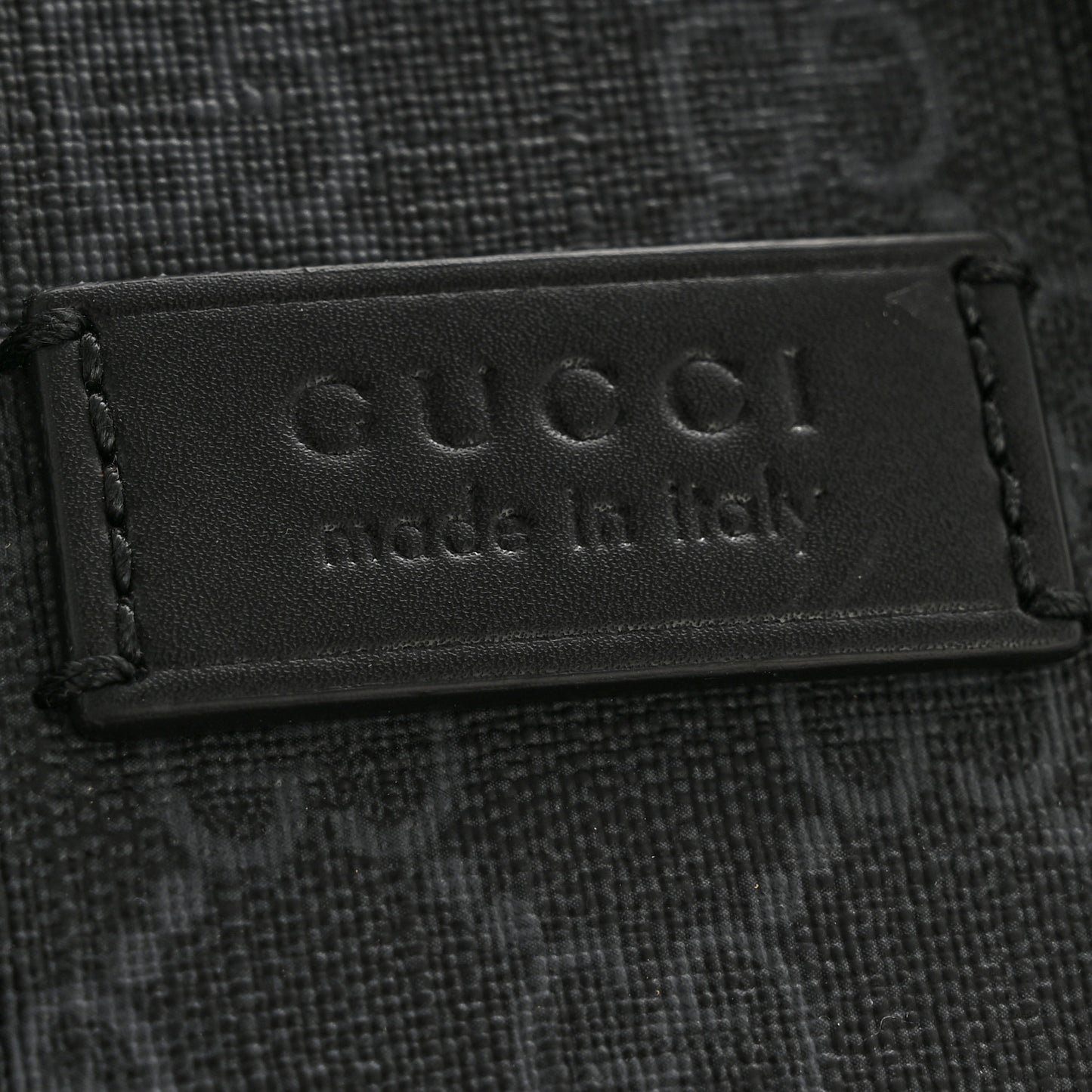 GG Supreme Monogram Appia Calfskin Web Mini Tote Bag Black