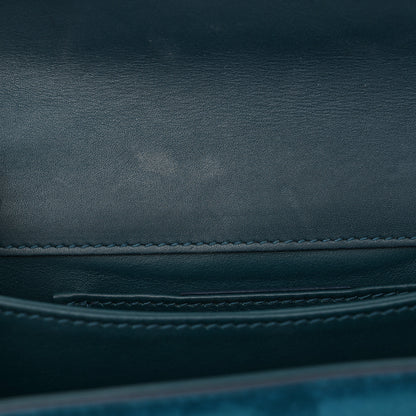 Salvatore Ferragamo Calfskin Suede Thalia Flap Shoulder Bag Blue 12 of 12
