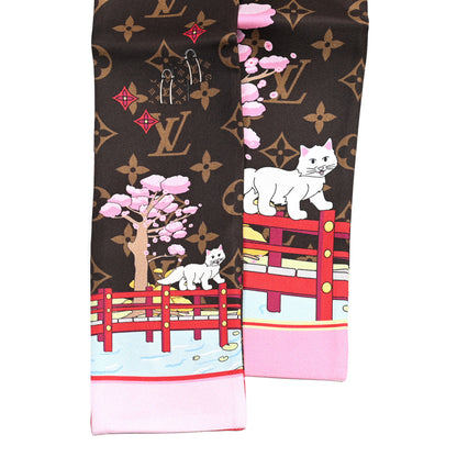 Louis Vuitton Silk Monogram 2021 Christmas Animation Japanese Garden Bandeau Marron 2 of 3