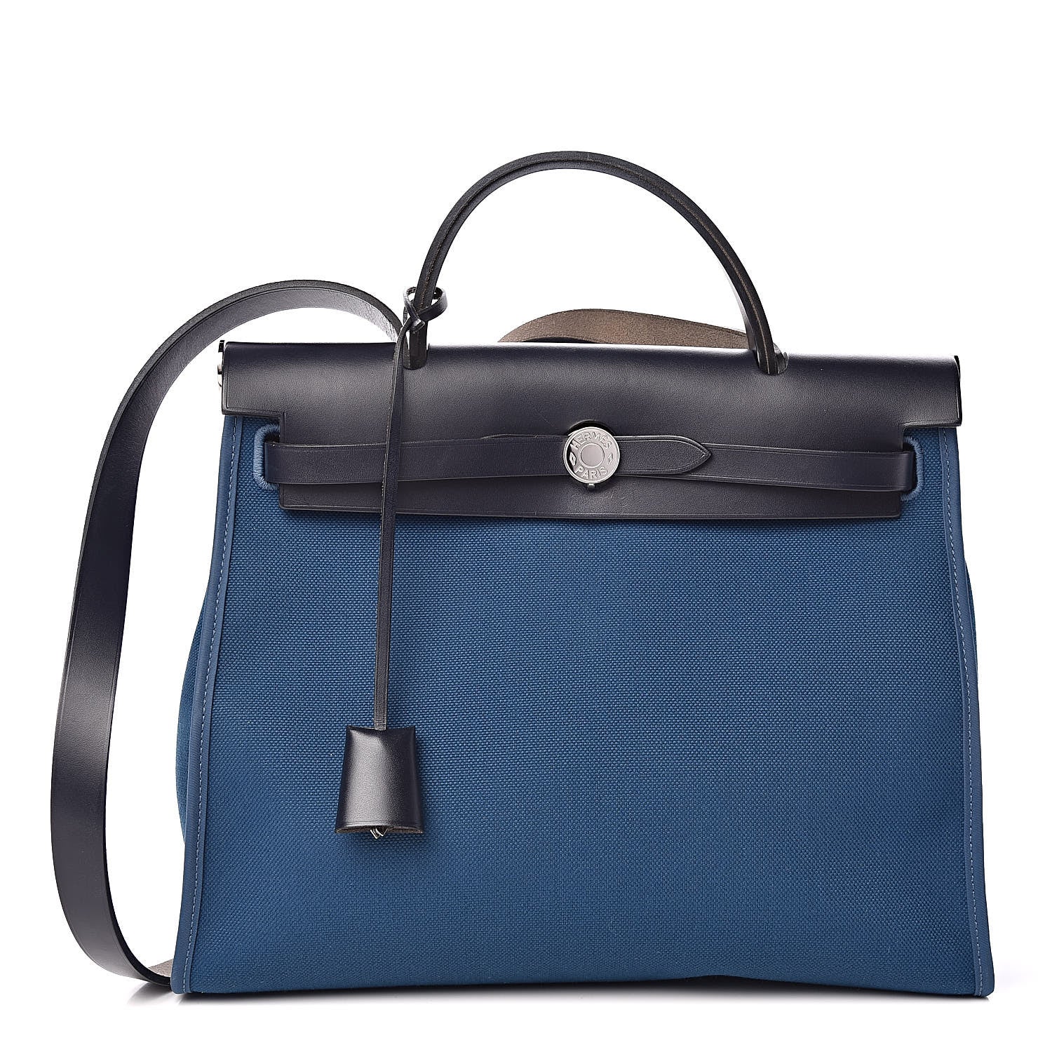 Hermes Military Toile Vache Hunter Zip 31 PM Deep Bleu 3 of 11