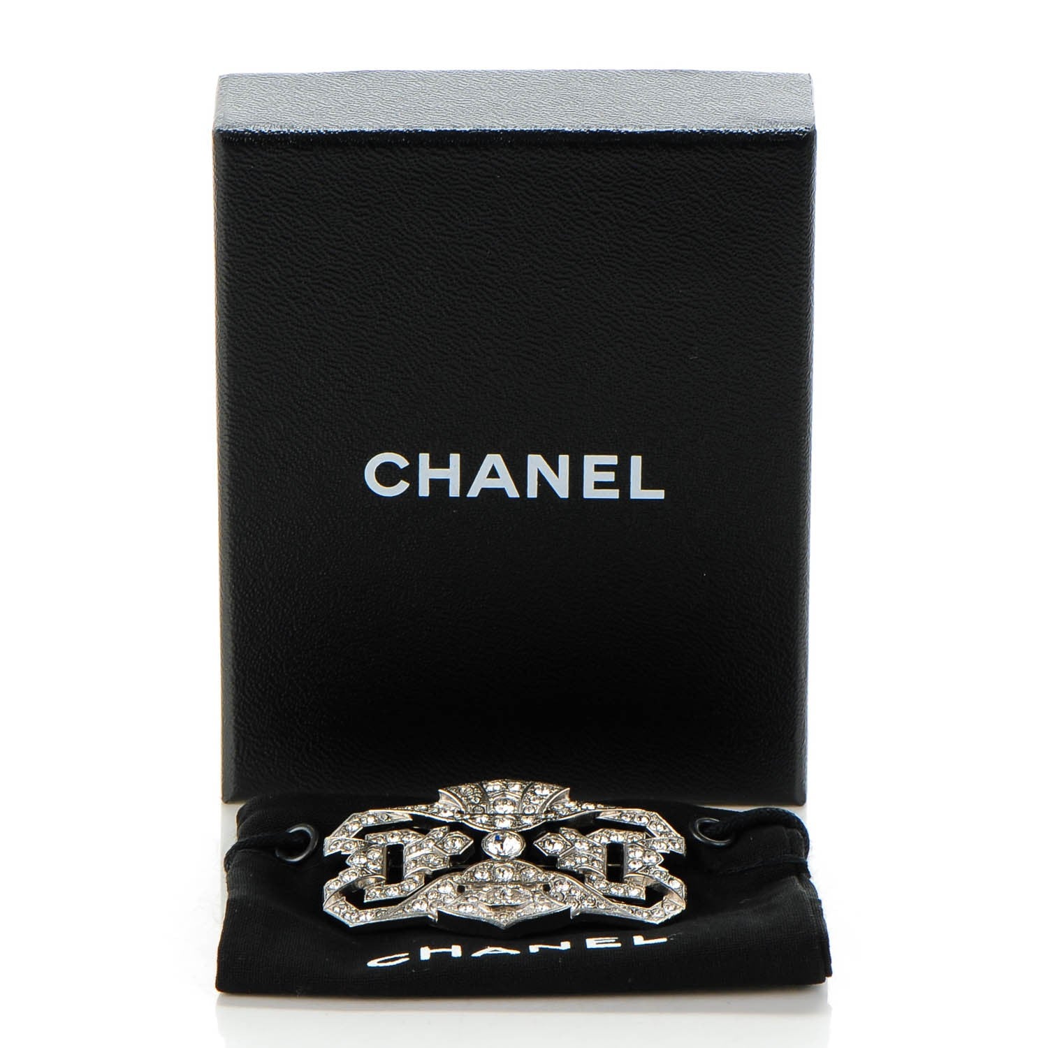 Chanel Crystal CC Brooch Silver 5 of 5