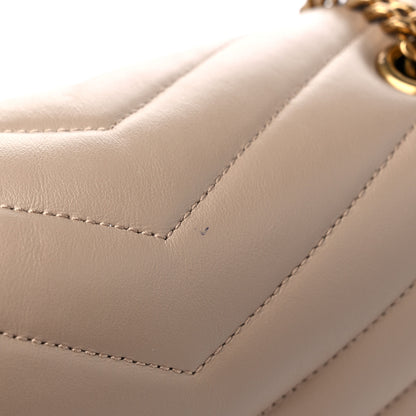Saint Laurent Calfskin Y Quilted Monogram Medium Loulou Chain Satchel Light Natural 16 of 16