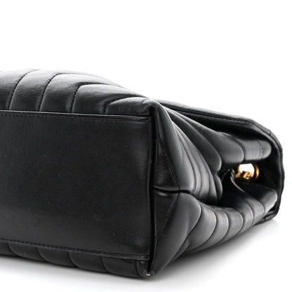 Saint Laurent Calfskin Y Quilted Monogram Medium Loulou Chain Satchel Black 11 of 12