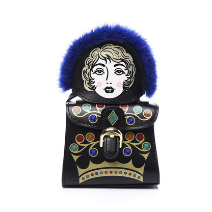 Delvaux Calfskin Print Byzantine Brillant Charm Strap Black 4 of 22