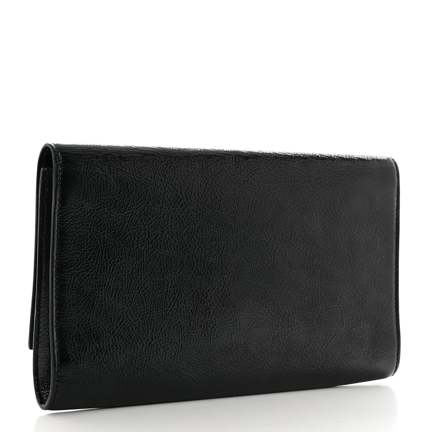 Saint Laurent Textured Patent Monogram Large Belle De Jour Clutch Black 3 of 7