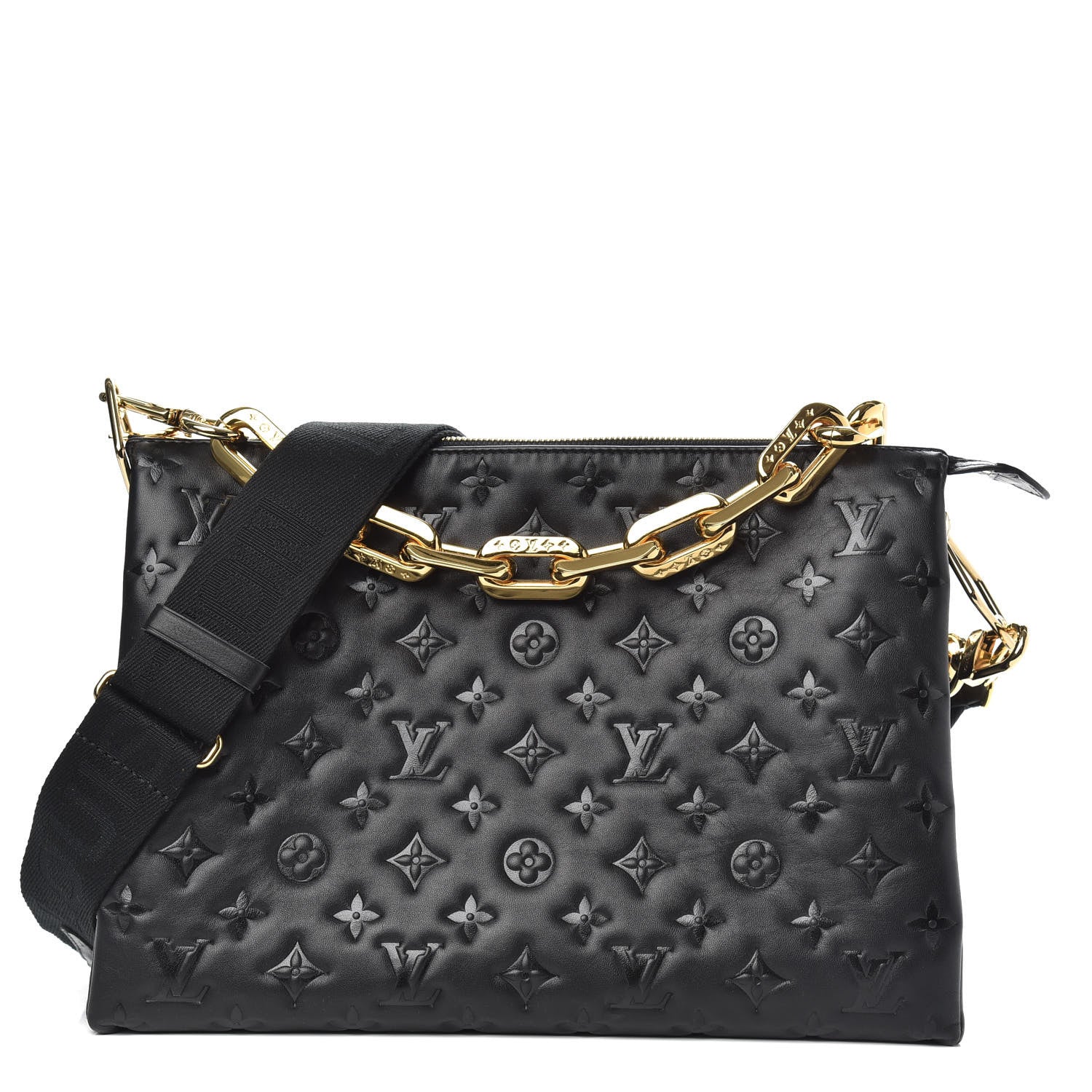 Louis Vuitton Lambskin Embossed Monogram Coussin MM Black 1 of 11