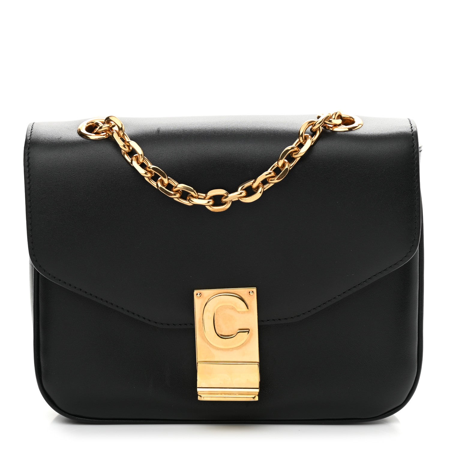 Celine Shiny Calfskin Small C Bag Black 1 of 8