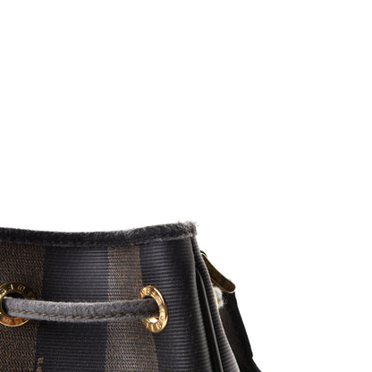 Fendi Calfskin Coated Canvas Pequin Bucket Bag Tobacco 4 of 6