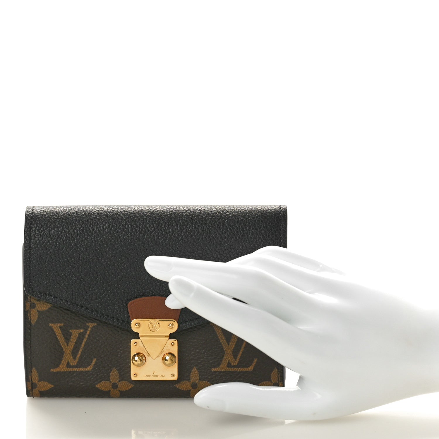 Louis Vuitton Monogram Pallas Compact Wallet NM Black 2 of 7