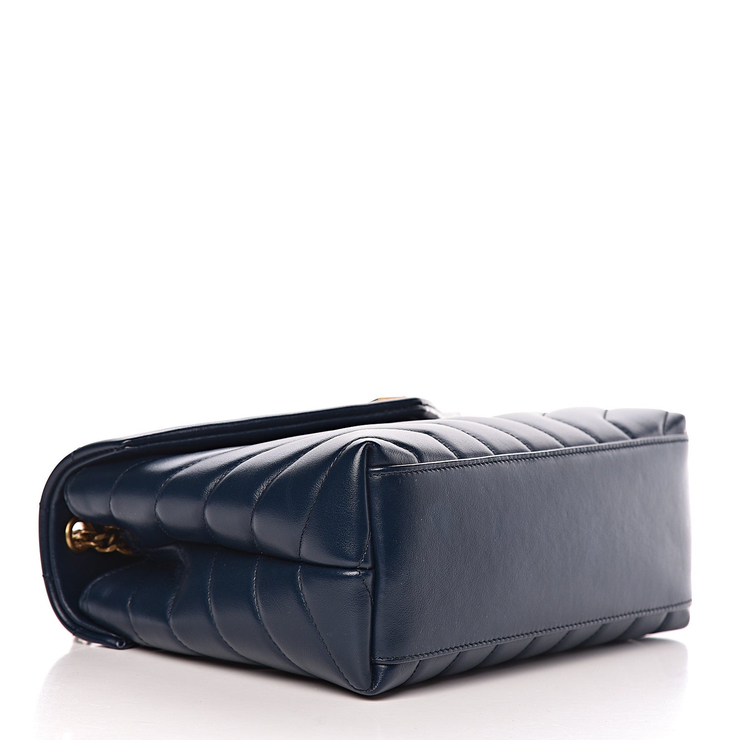 Calfskin Y Calfskin Monogram Small Loulou Chain Satchel Denim Brut