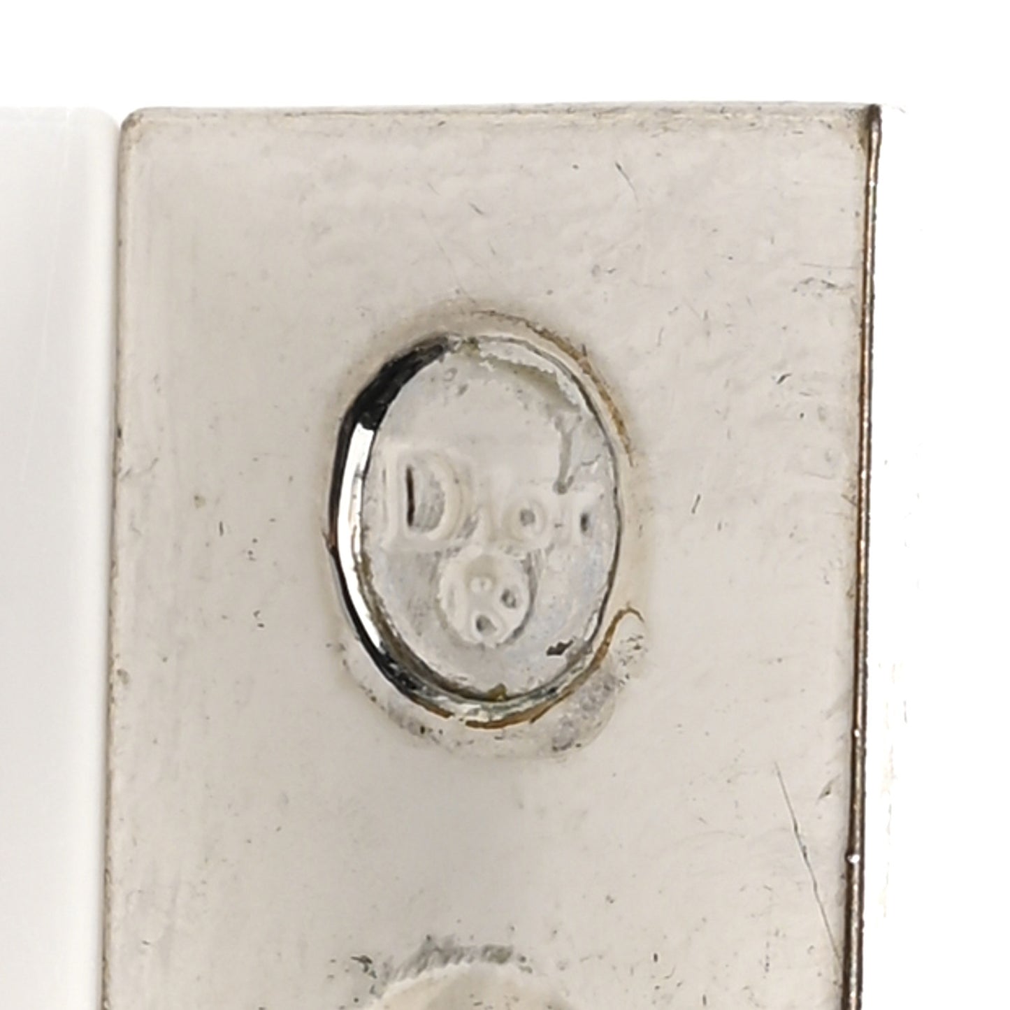 Metal Oblique Clip On Earrings Silver Black