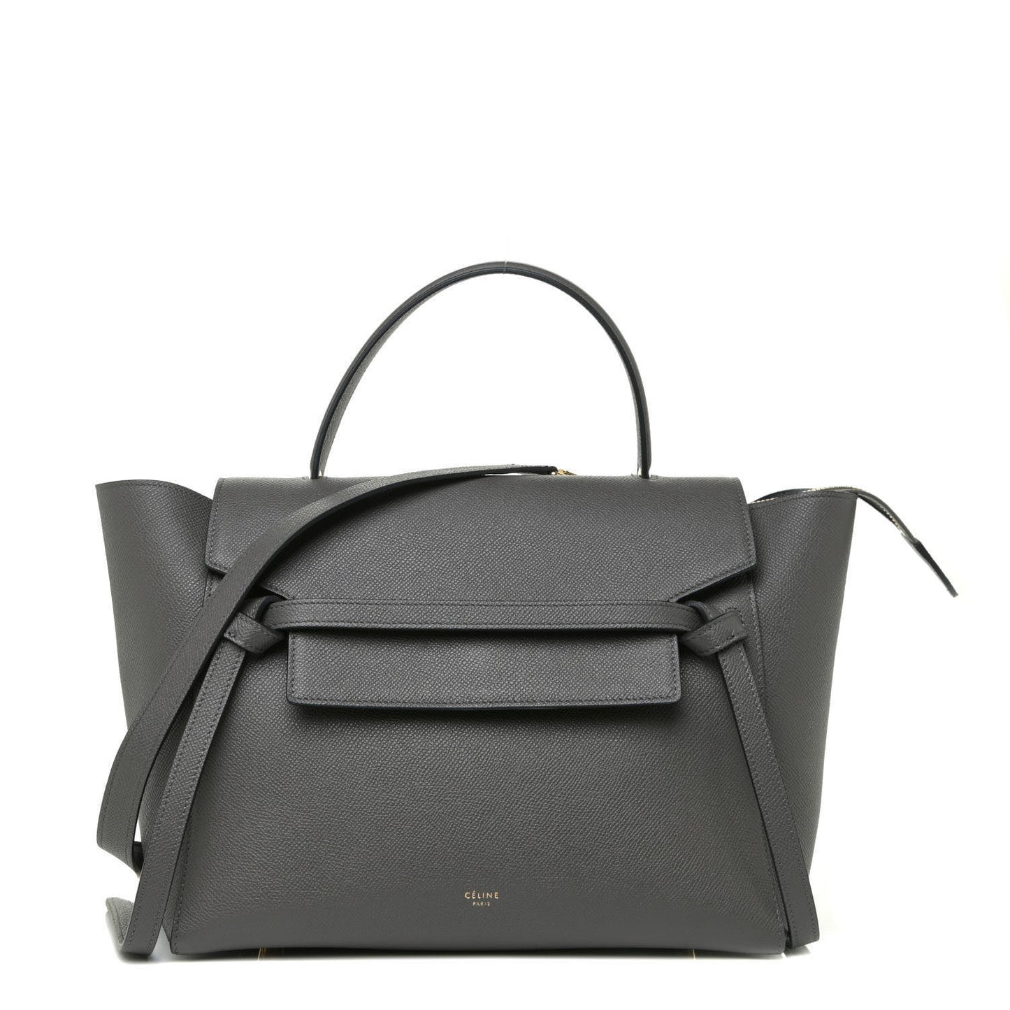 Grained Calfskin Micro Belt Bag Grey