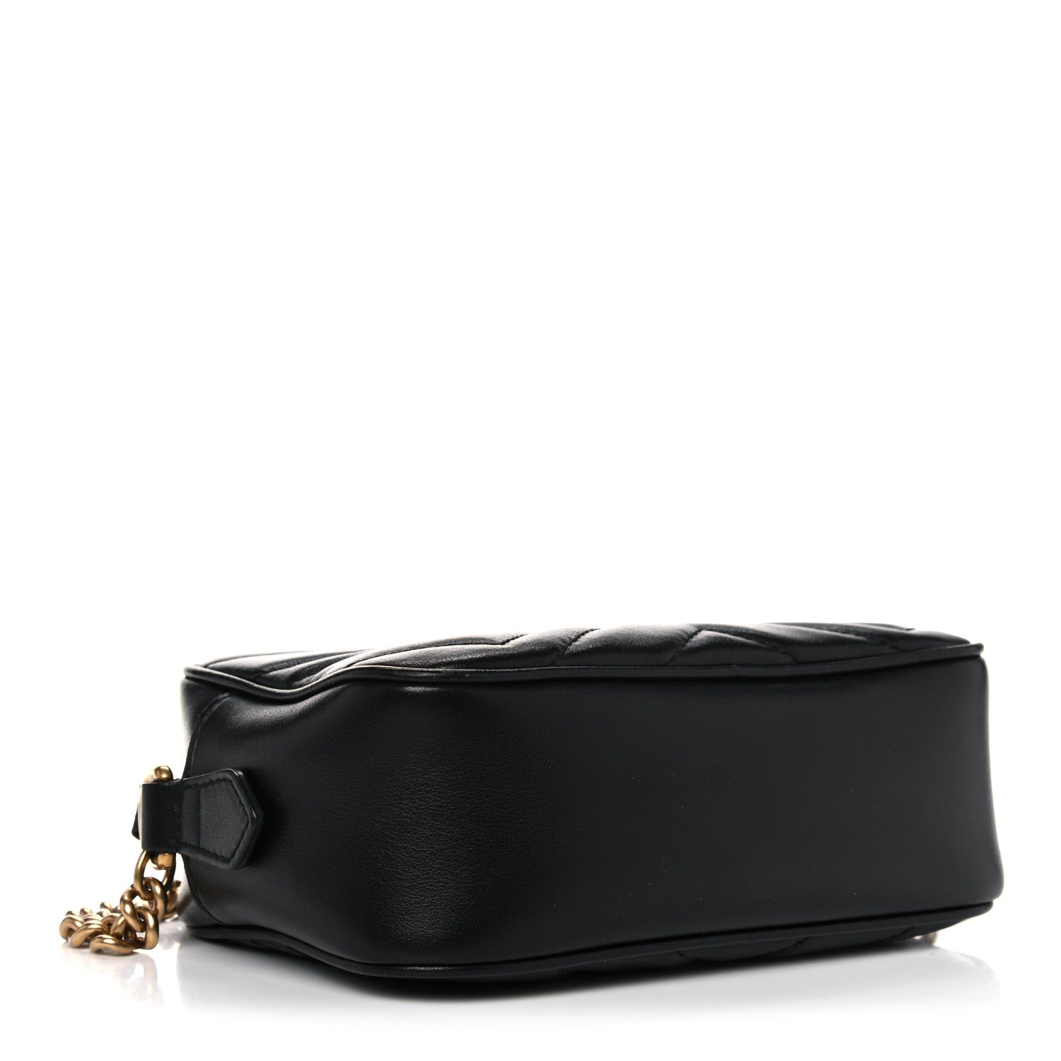 Gucci Calfskin Matelasse Mini GG Marmont Chain Shoulder Bag Black 4 of 16