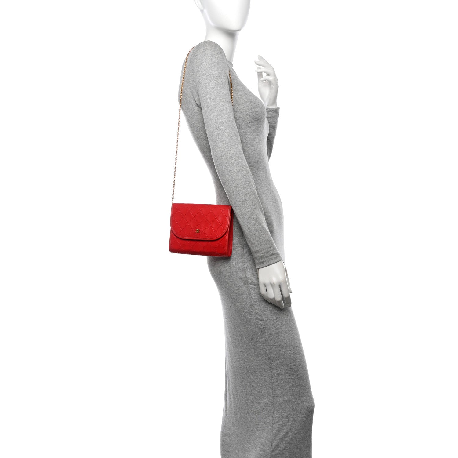 Chanel Lambskin Quilted Small Single Flap Red 2 of 12