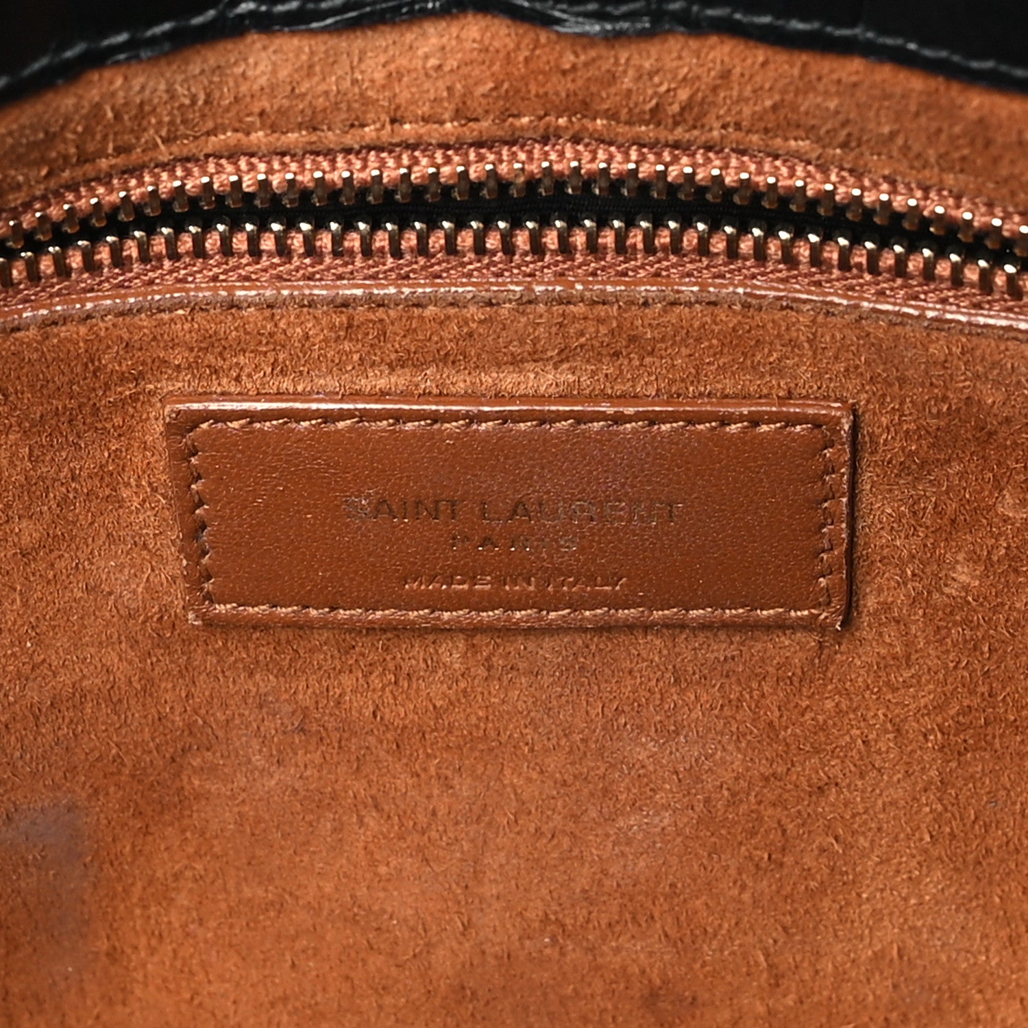 Saint Laurent Calfskin Crocodile Embossed LE 5 A 7 Hobo Black 6 of 10
