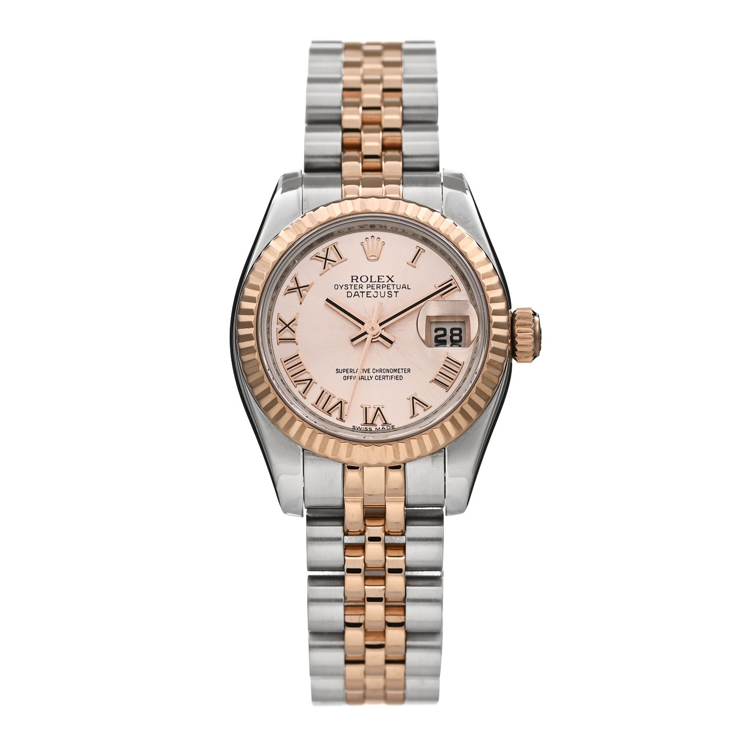 Rolex Stainless Steel 18K Everose Gold 26mm Oyster Perpetual Datejust Watch Pink Roman 179171 1 of 5