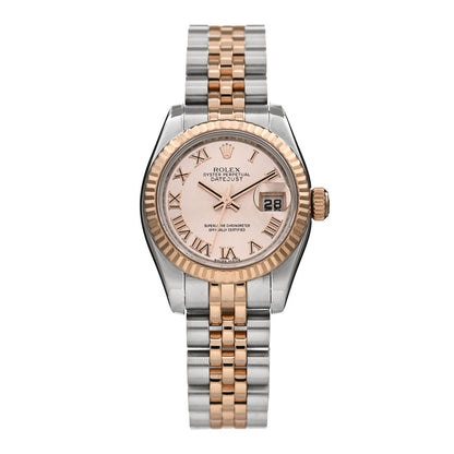 Rolex Stainless Steel 18K Everose Gold 26mm Oyster Perpetual Datejust Watch Pink Roman 179171 1 of 5