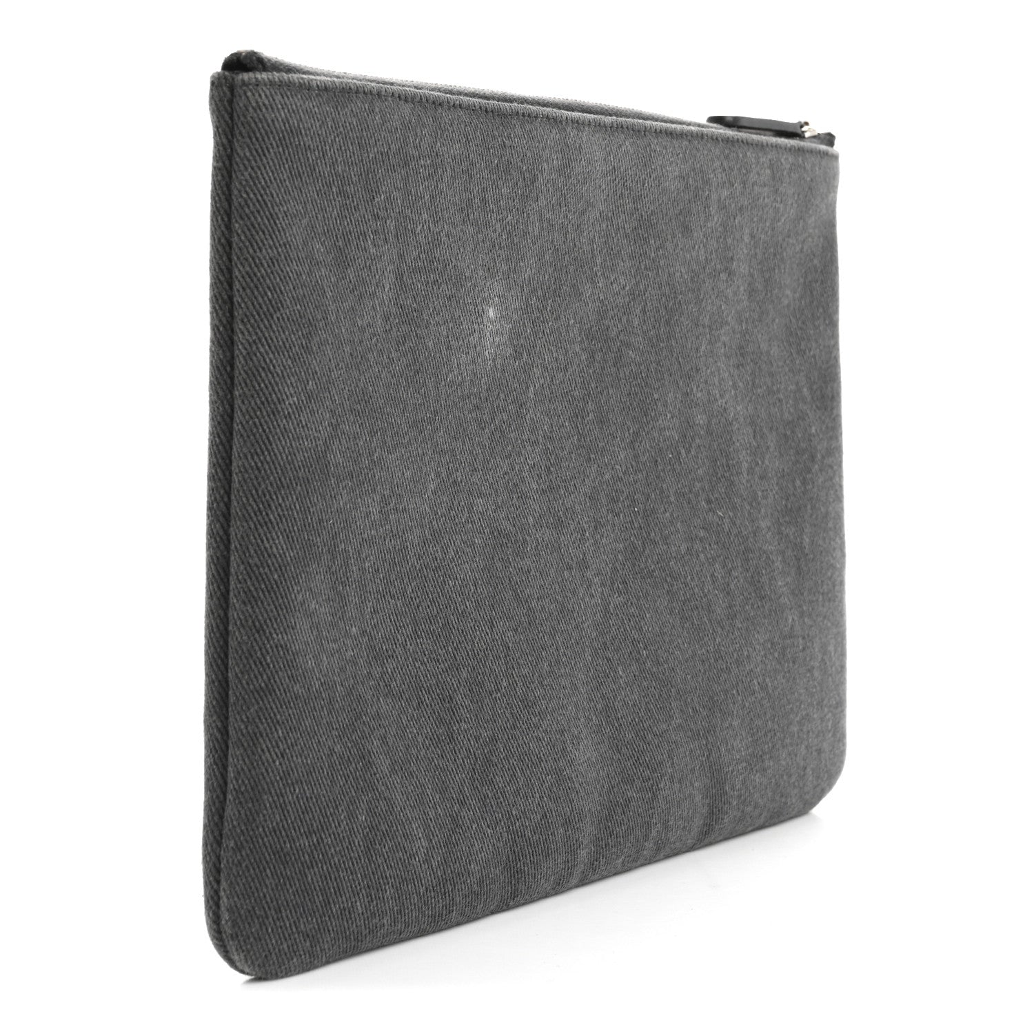 Chanel Canvas Sequins Medium Deauville Cosmetic Pouch Grey 3 of 9