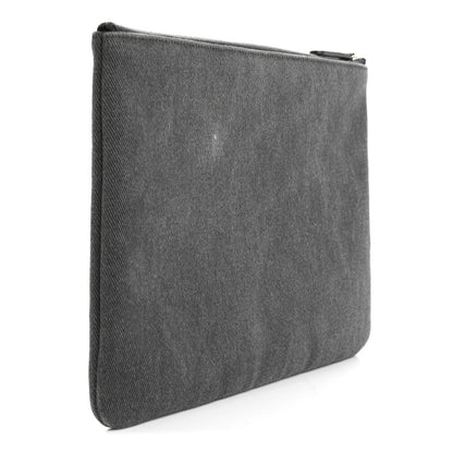 Chanel Canvas Sequins Medium Deauville Cosmetic Pouch Grey 3 of 9