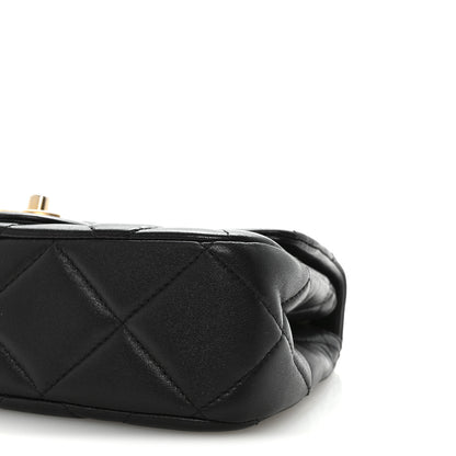 Chanel Lambskin Quilted Pearl Small Flap Black 10 of 10