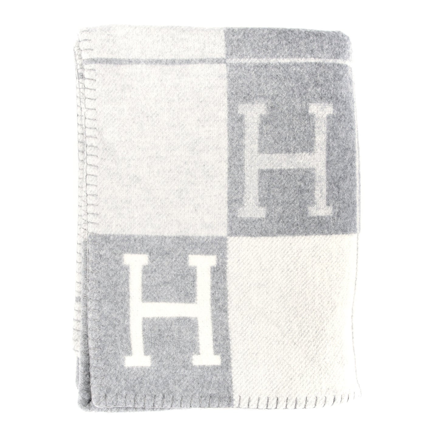 Wool Cashmere Avalon III Blanket Ecru Gris Clair