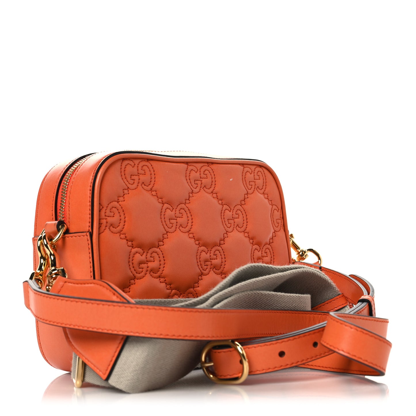 Calfskin GG Matelasse Shoulder Bag Spring Orange Natural