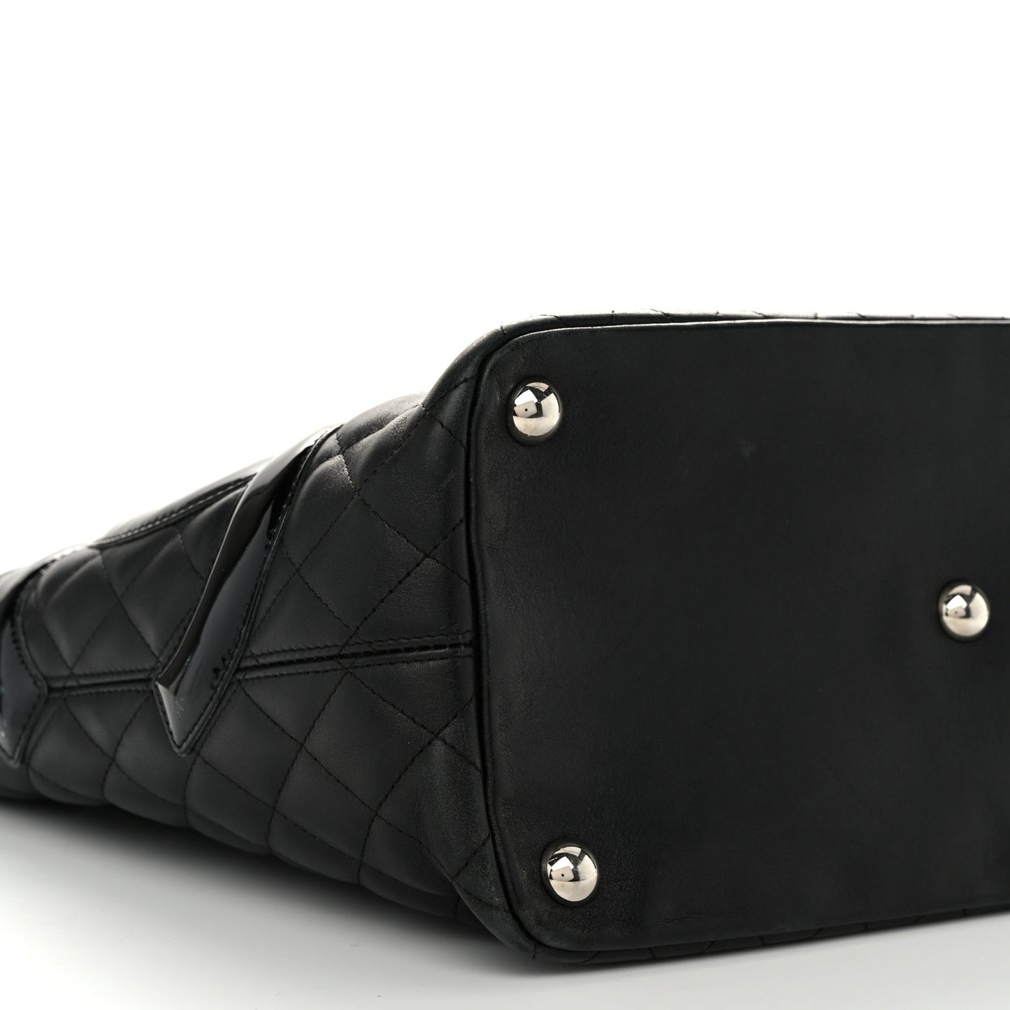 Calfskin Quilted Large Cambon Tote Black