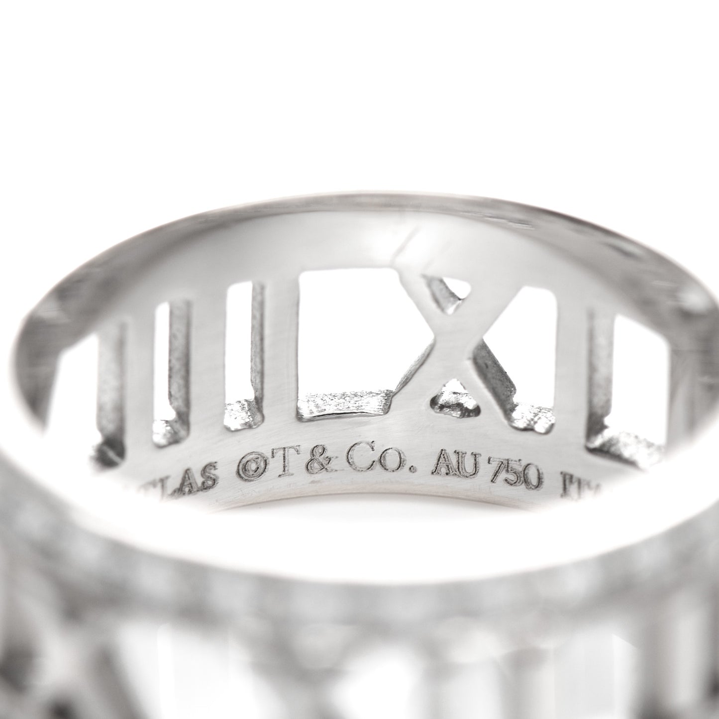 18K White Gold Diamond Wide Atlas Open Ring 54 7