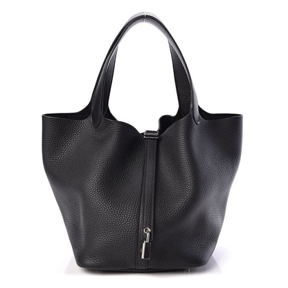 Hermes Taurillon Clemence Picotin Lock 22 MM Black 1 of 11