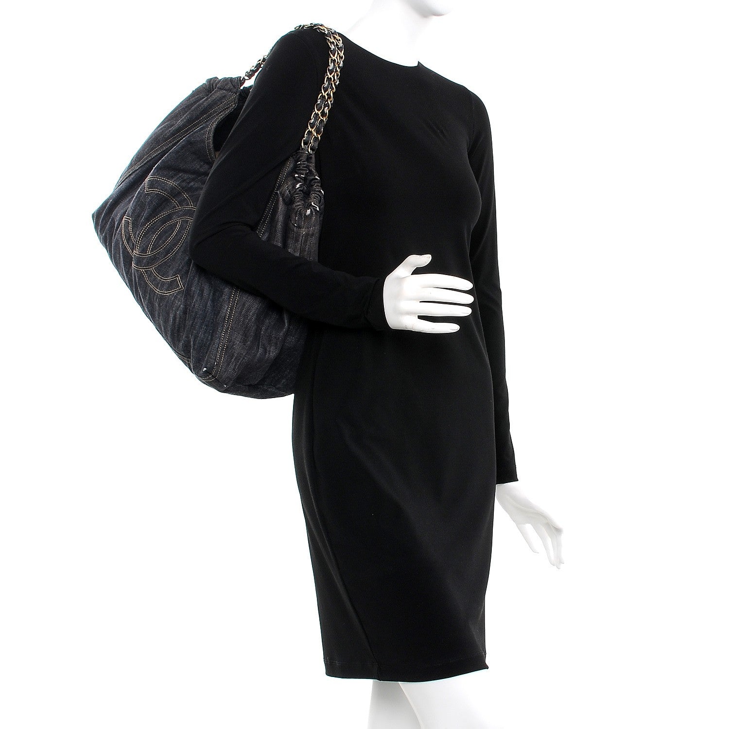 Chanel Denim XL Coco Cabas Tote Dark Blue 2 of 12