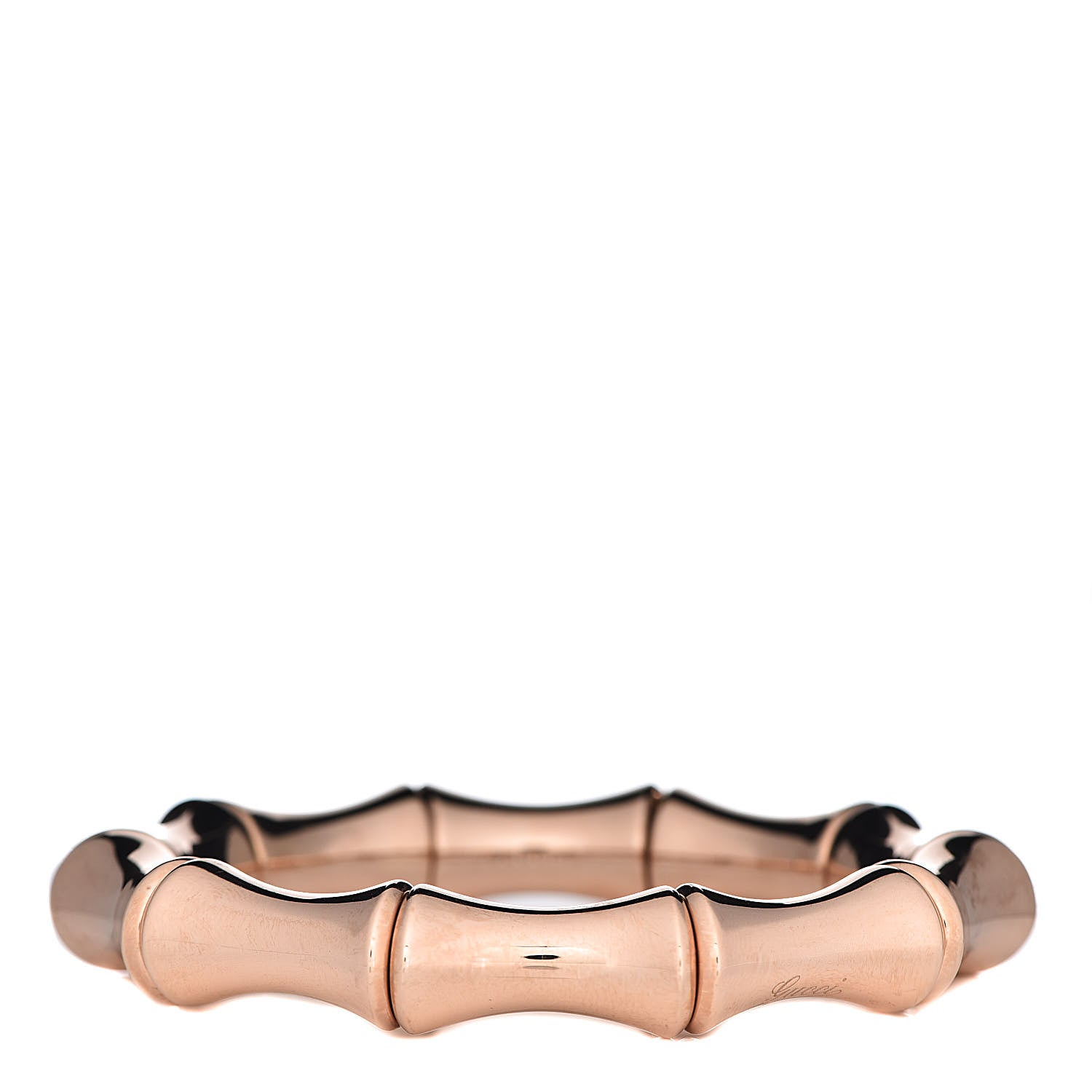 Gucci 18K Rose Gold Large Bamboo Spring Bracelet 16 1 of 6