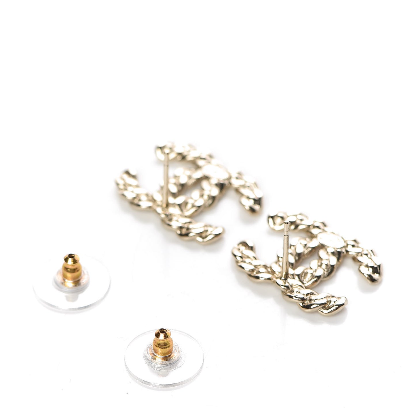 Crystal Pearls Coronation CC Earrings Gold