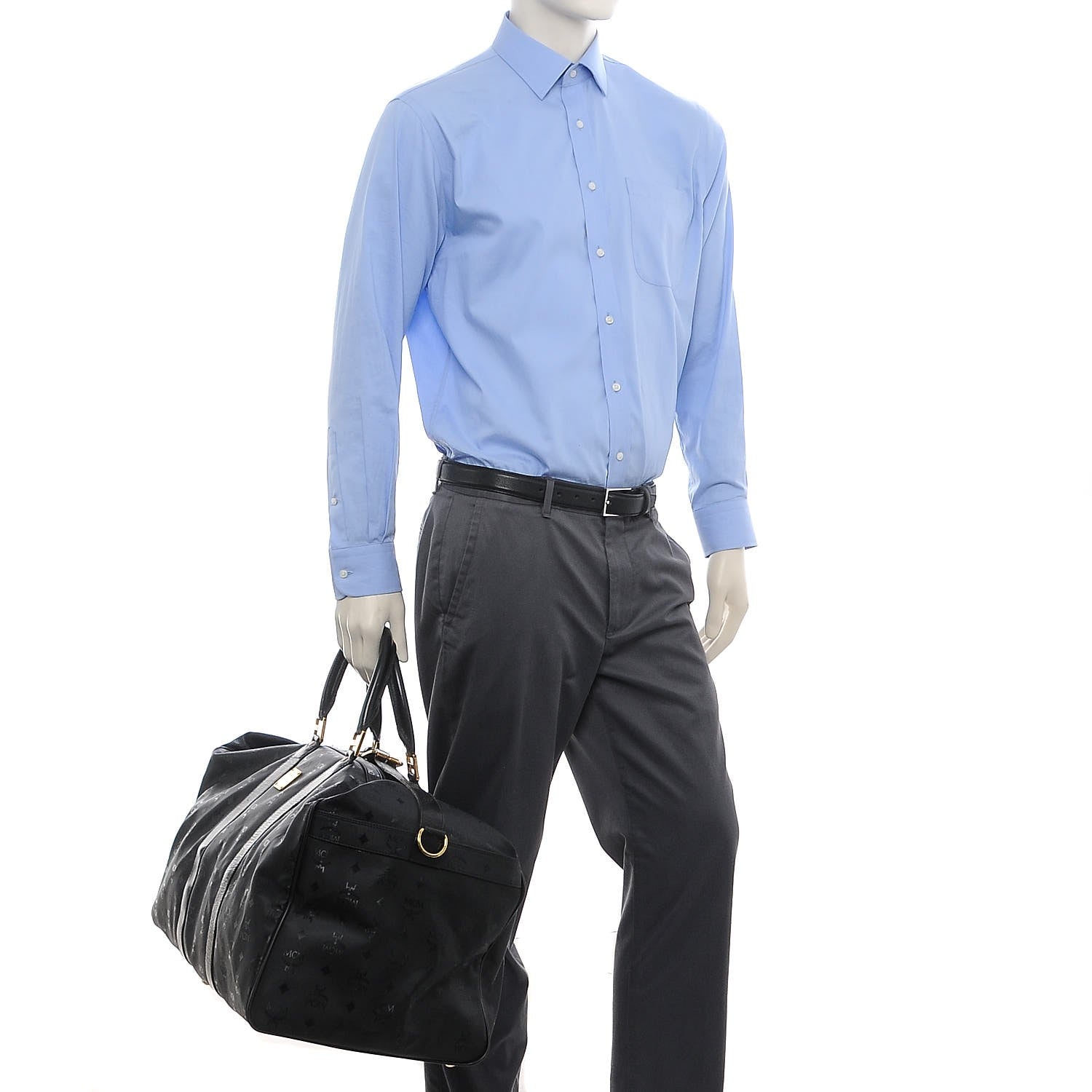 MCM Monogram Coated Canvas Weekender Black 2 of 11