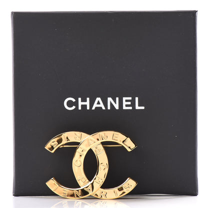 Chanel Metal Paris Button CC Large Brooch Gold 4 of 4
