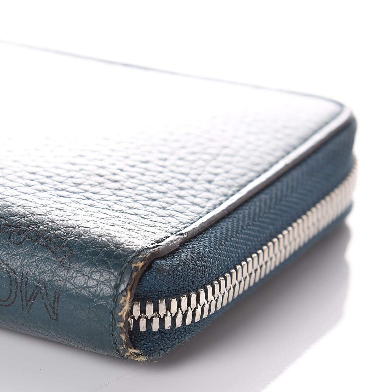 MCM Heritage Visetos Large Zip Around Wallet Blue 12 of 12