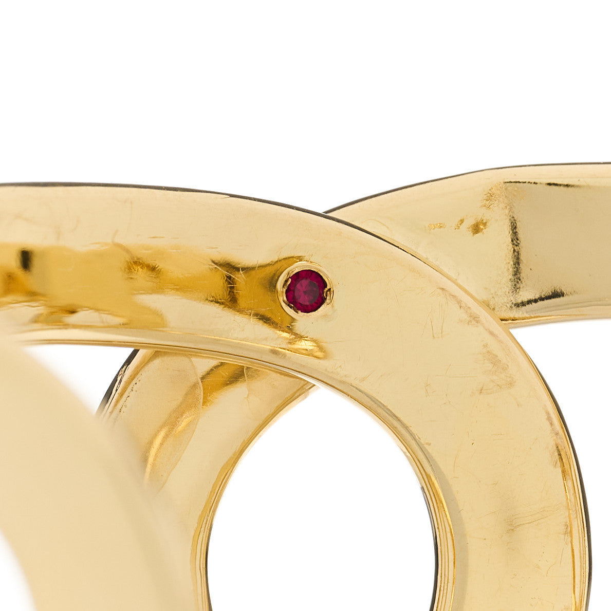 18K Yellow Gold Oval Cuff Bracelet