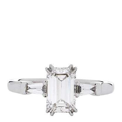 Parker & West by FASHIONPHILE Platinum Diamond 1.157ct Emerald Cut Tapered Baguette Engagement Ring  50 5.25 1 of 10