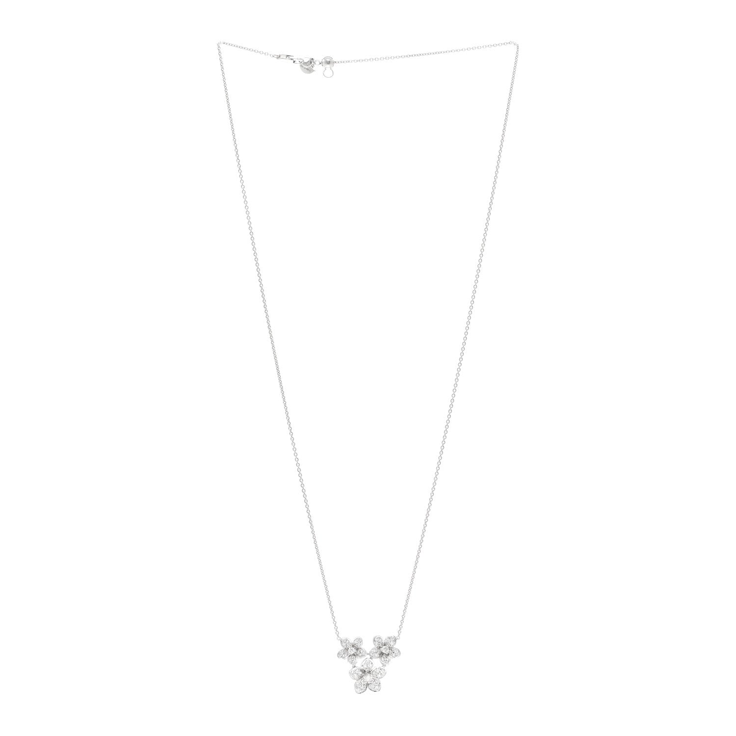 Graff 18K White Gold Diamond Wildflower Cluster Pendant Necklace 3 of 4
