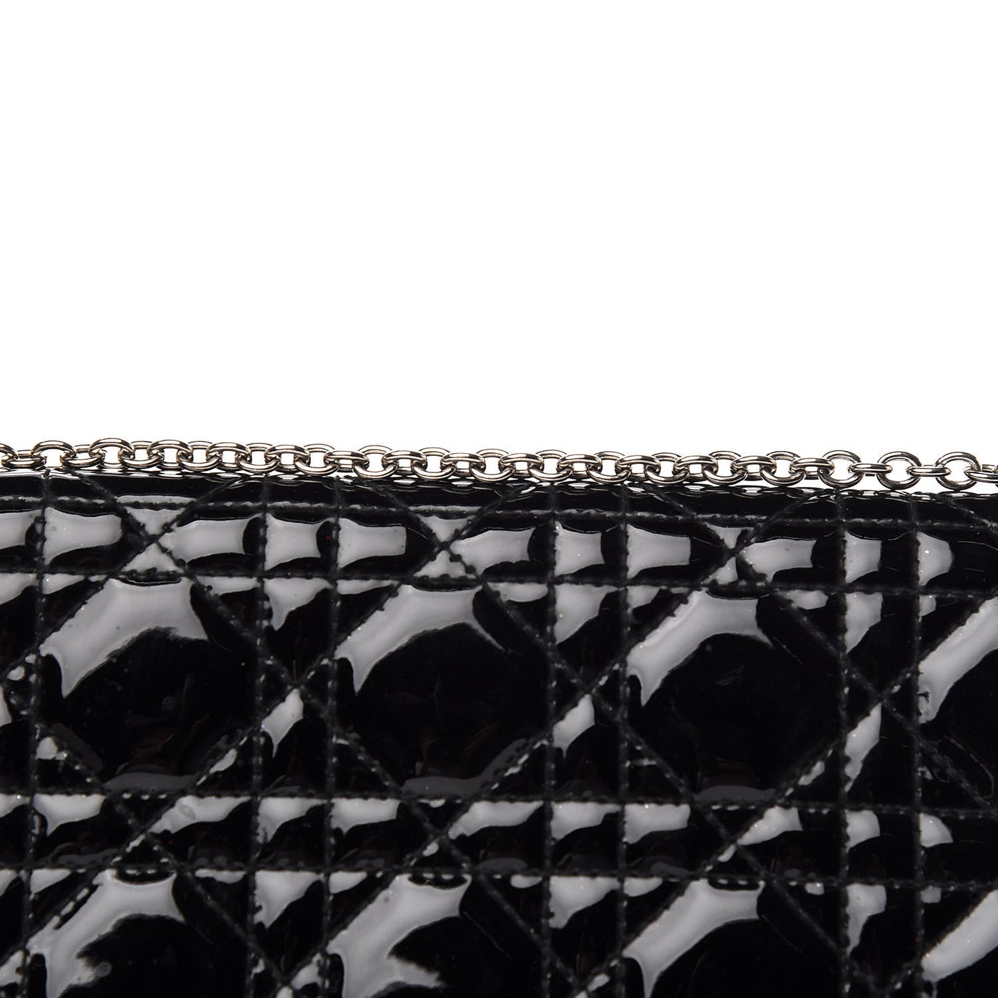 Patent Cannage Wallet on Chain Pouch Black