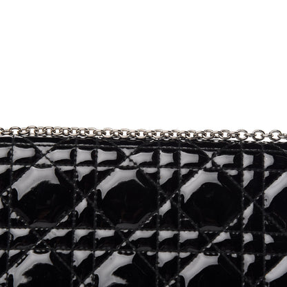 Christian Dior Patent Cannage Wallet on Chain Pouch Black 9 of 9